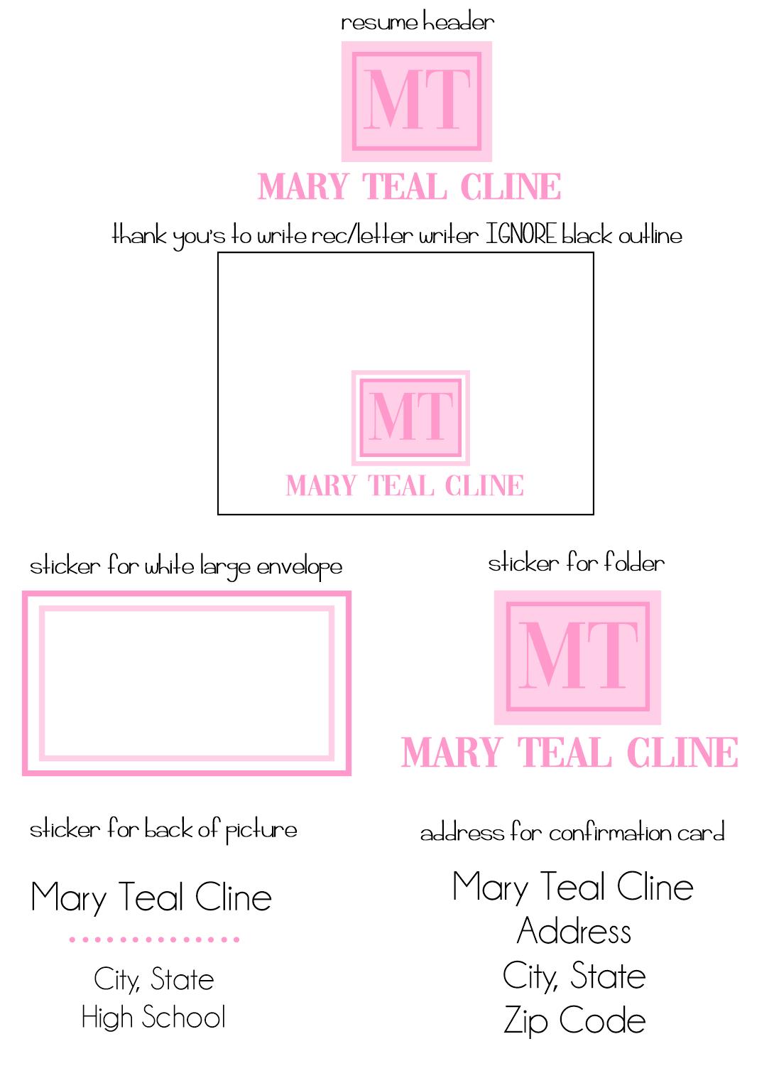 Mary Design with two initials